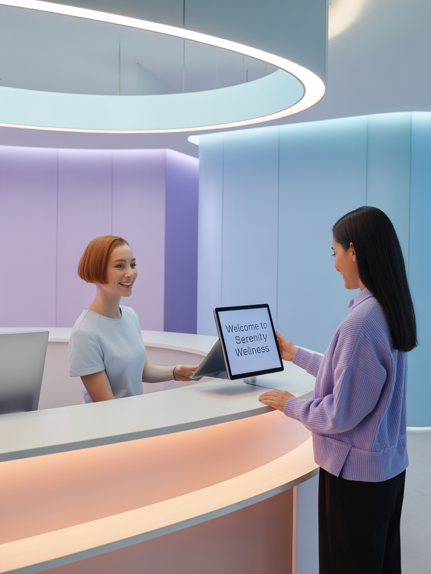 Modern appointment reminder system with calendar and communication interface