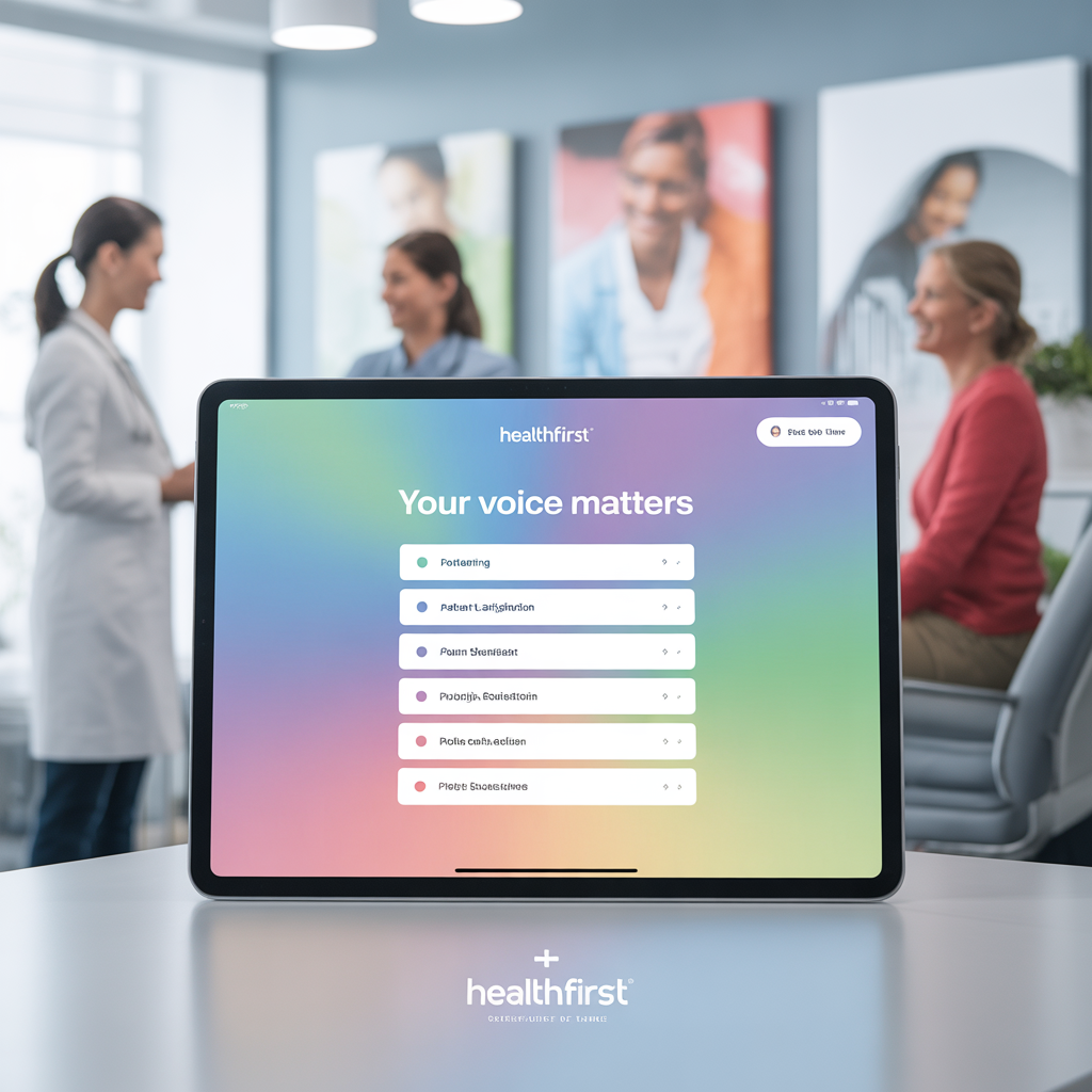 Modern patient satisfaction survey system with feedback interface